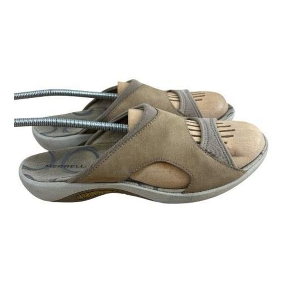 Merrell Palmetto Taupe Sandals Women Size 12 Brown Tan Leather Slides Slip On - Picture 12 of 12